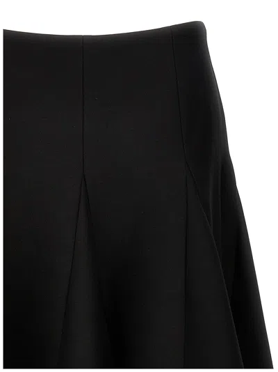 Valentino Crepe Couture Wool-blend Midi Skirt In Black