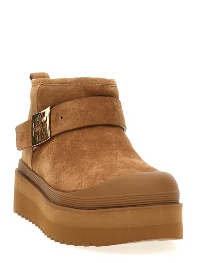 Tory Burch 'mellow Shearling Platform' Ankle Boots In Multi