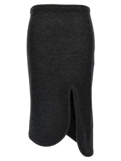 Victoria Beckham Padded Tube Detail Skirt In 灰色的