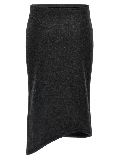 Victoria Beckham Padded Tube Detail Skirt In 灰色的