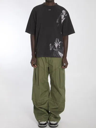 Off-white Off White Men Cargo Pants In Cotton In Green