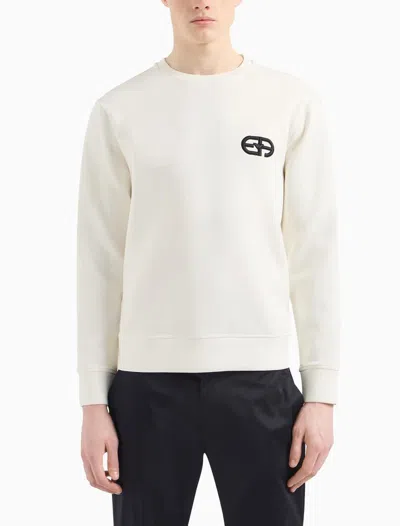 Emporio Armani Men's Logo Cotton Sweatshirt In White