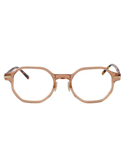 Linda Farrow Axis Glasses In Crystal Pink Havana