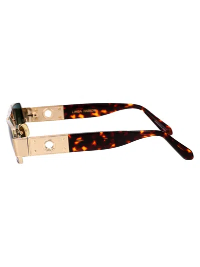 Linda Farrow Sunglasses Lfl1470 C1 Sun C1 In Lightgold/darkt-shell/green