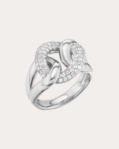Sheryl Lowe Women's Sterling Silver Diamond Mariner Love Knot Ring In Silver