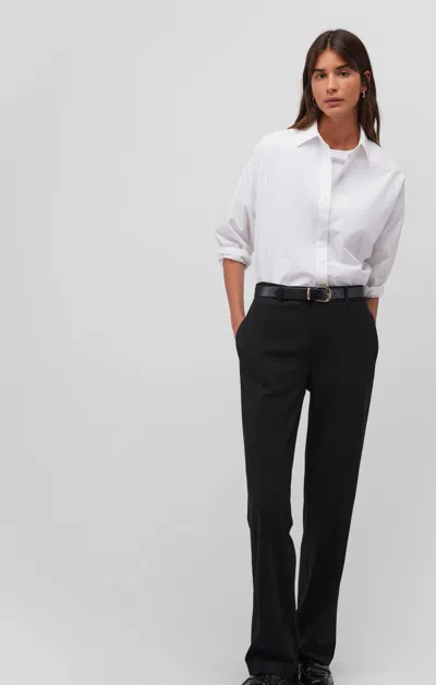 Mavi Tailored Straight Leg Pants In Black In Black