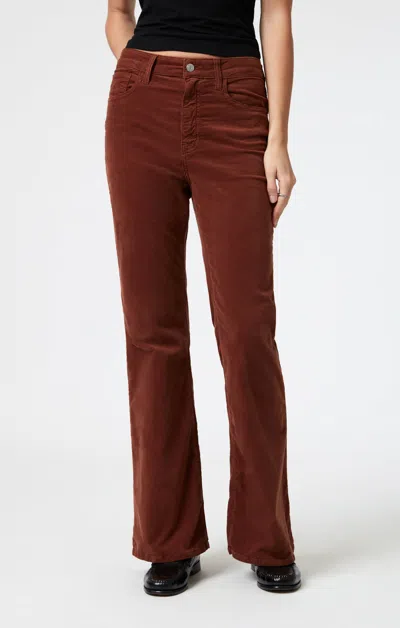 Mavi Los Angeles Flare In Brown Velvet In Brown