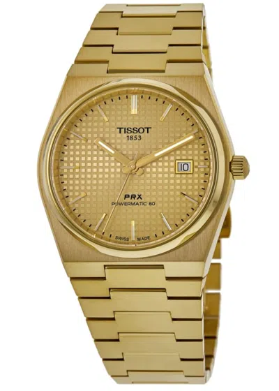 Tissot Prx Powermatic 80 Automatic Champagne Dial Gold-tone Steel Men's Watch T137.407.33.021.00 In White