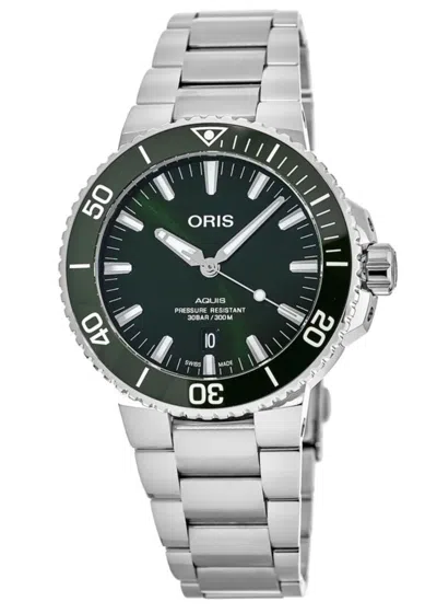 Oris Aquis Date 41mm Automatic Green Dial Steel Men's Watch 01 733 7766 4157-07 8 22 05peb In Green