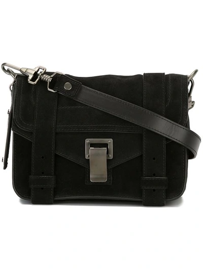 Proenza Schouler Ps1 Mini Crossbody Suede Shoulder Bag In Black