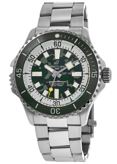 Breitling Superocean Automatic 46 Super Diver Green Dial Titanium Men's Watch E10379d31l1e1 In Green