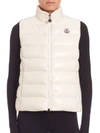 Moncler Ghany Shiny Quilted Puffer Vest In Beige