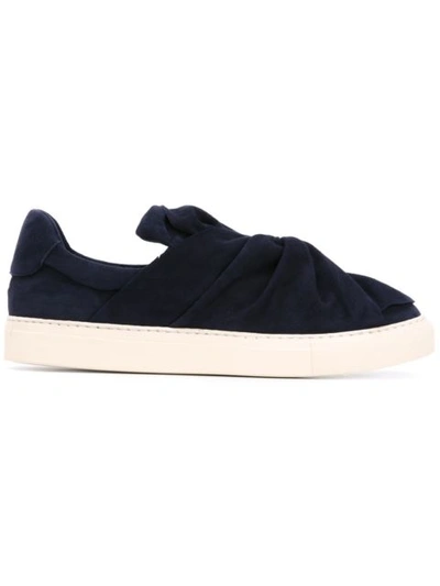 Ports 1961 20mm Knot Suede Slip-on Sneakers In Navy