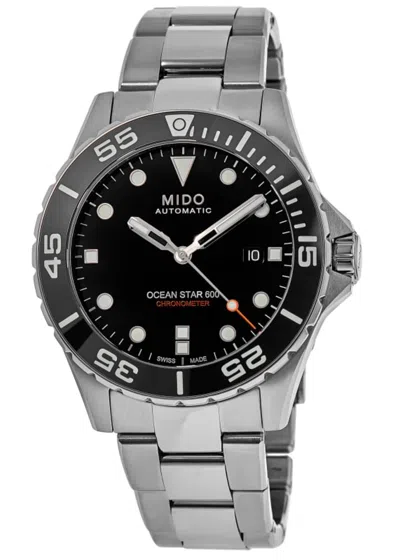 Mido Men's Swiss Automatic Ocean Star 600 Chronometer Stainless Steel Bracelet Watch 44mm In Black