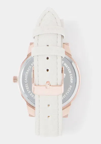 Bebe Logo Strap Crystal Watch In Nude