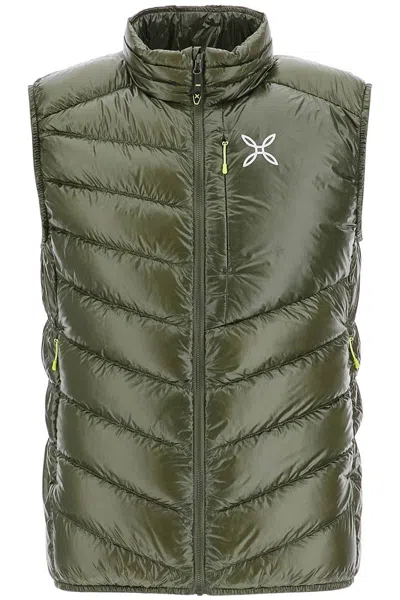 Montura Sleeveless Rip Stop Checked Helios Lightweight Down Jacket In Green