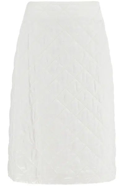 Shop Jil Sander Quilted Midi Skirt In White