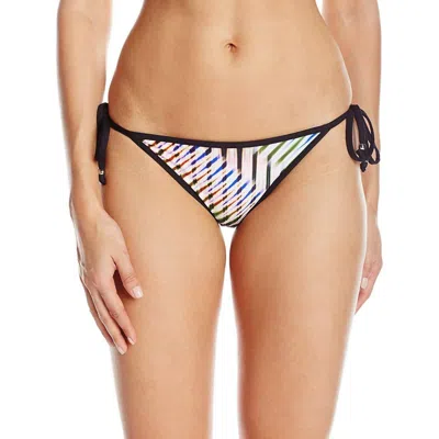 Shoshanna Mirage String Bikini Bottom With Binding In Jet Multi In Multi