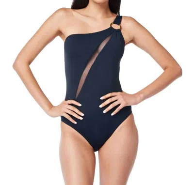 Bleu Rod Beattie Ring Me Up Asymmetrical Onepiece Swimsuit In Navy In Blue