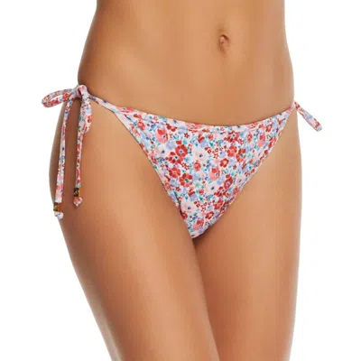 Shoshanna Ditzy Blossom Clean Triangle Bikini Bottom In Magenta Multi In Multi