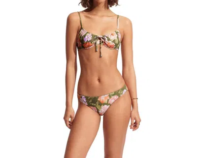 Seafolly Paradise Garden Underwire Bra Top In Avocado In Green