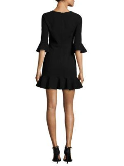 Shop Black Halo Flutter-sleeve Dress In Black