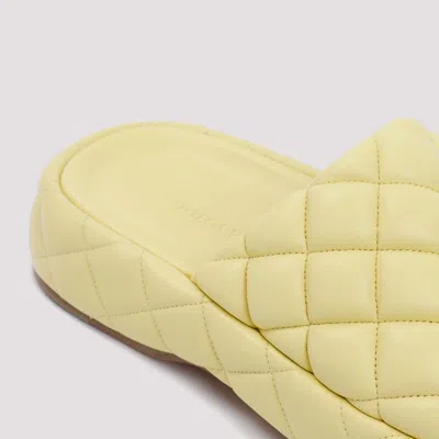 Bottega Veneta Flat Sole Padded Leather Sandals In Yellow