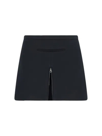 Courrèges Twill Mini Skirt With Zipper In Black