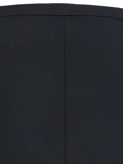 Courrèges Twill Mini Skirt With Zipper In Black