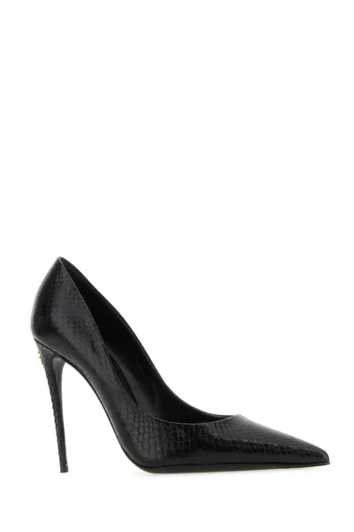 Dolce & Gabbana Black Python Pumps In Black