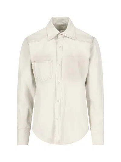 Maison Margiela Cotton Denim Shirt In White