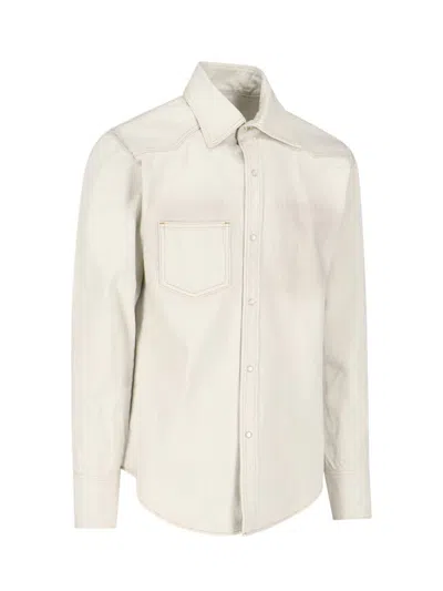 Maison Margiela Cotton Denim Shirt In White