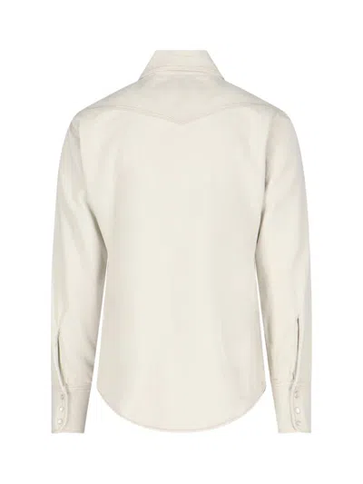 Maison Margiela Cotton Denim Shirt In White