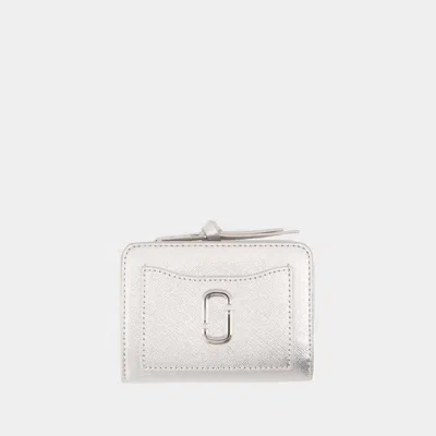 Marc Jacobs The Mini Compact Wallet In Silver