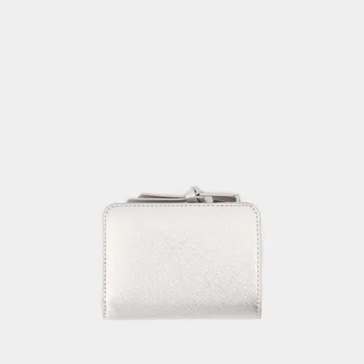 Marc Jacobs The Mini Compact Wallet In Silver