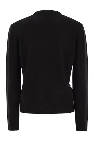 Mc2 Saint Barth Cortina Wool And Cashmere Blend Jumper In Navy