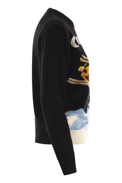 Mc2 Saint Barth Cortina Wool And Cashmere Blend Jumper In Navy
