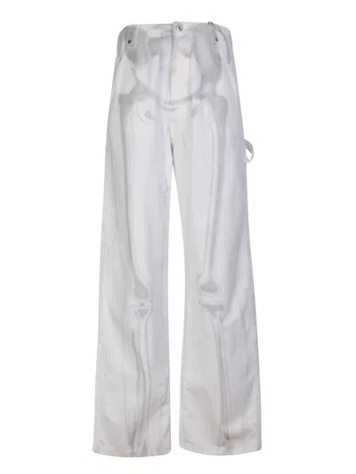 Off-white Carpenter Body Scan Print Loose-fitting Jeans In White