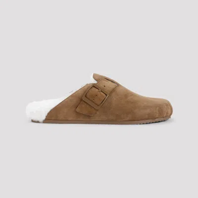 Balenciaga Sunday Mule In Shearling Sandals Beige