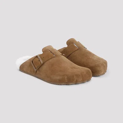 Balenciaga Sunday Mule In Shearling Sandals Beige