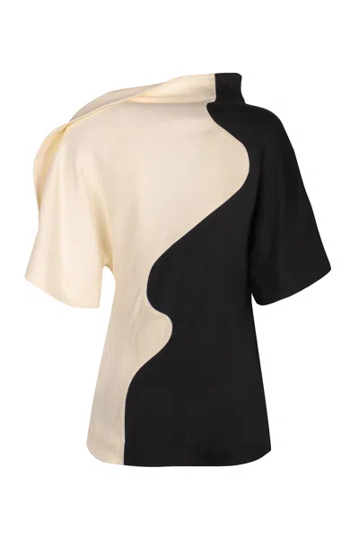 Bottega Veneta Colorblock Ruffle Top