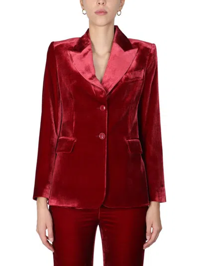 Shop Boutique Moschino Velvet Jacket In Red