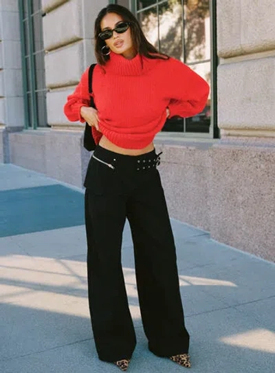 Princess Polly Paltrow Cargo Pant In Black