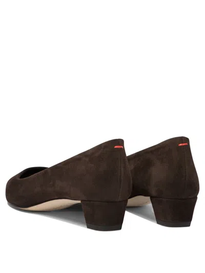 Aeyde Brown Judi Suede Heels In Brown