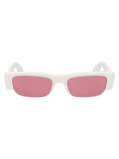 Alexander Mcqueen Eyewear Rectangle Frame Sunglasses In 005 White White Red