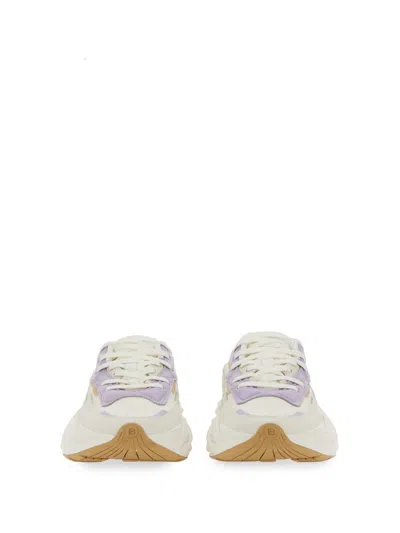 Balmain Run-row Faux Leather Sneakers In Beige