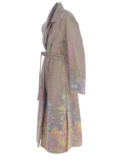 Forte Forte Single-breasted Patterned-jacquard Coat In Grey