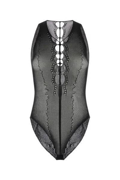 Saint Laurent Cut-out Detailing Bodysuit In Black