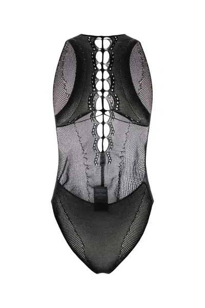 Saint Laurent Cut-out Detailing Bodysuit In Black