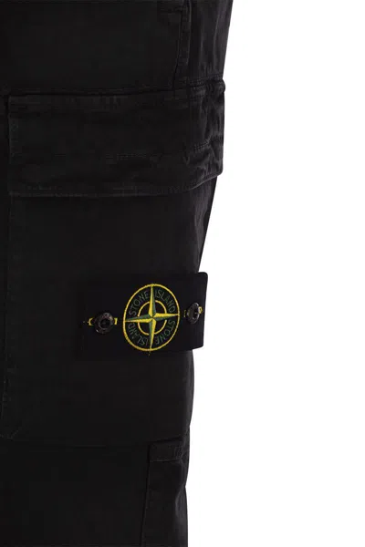 Stone Island Logo Patch Track Pants In Black